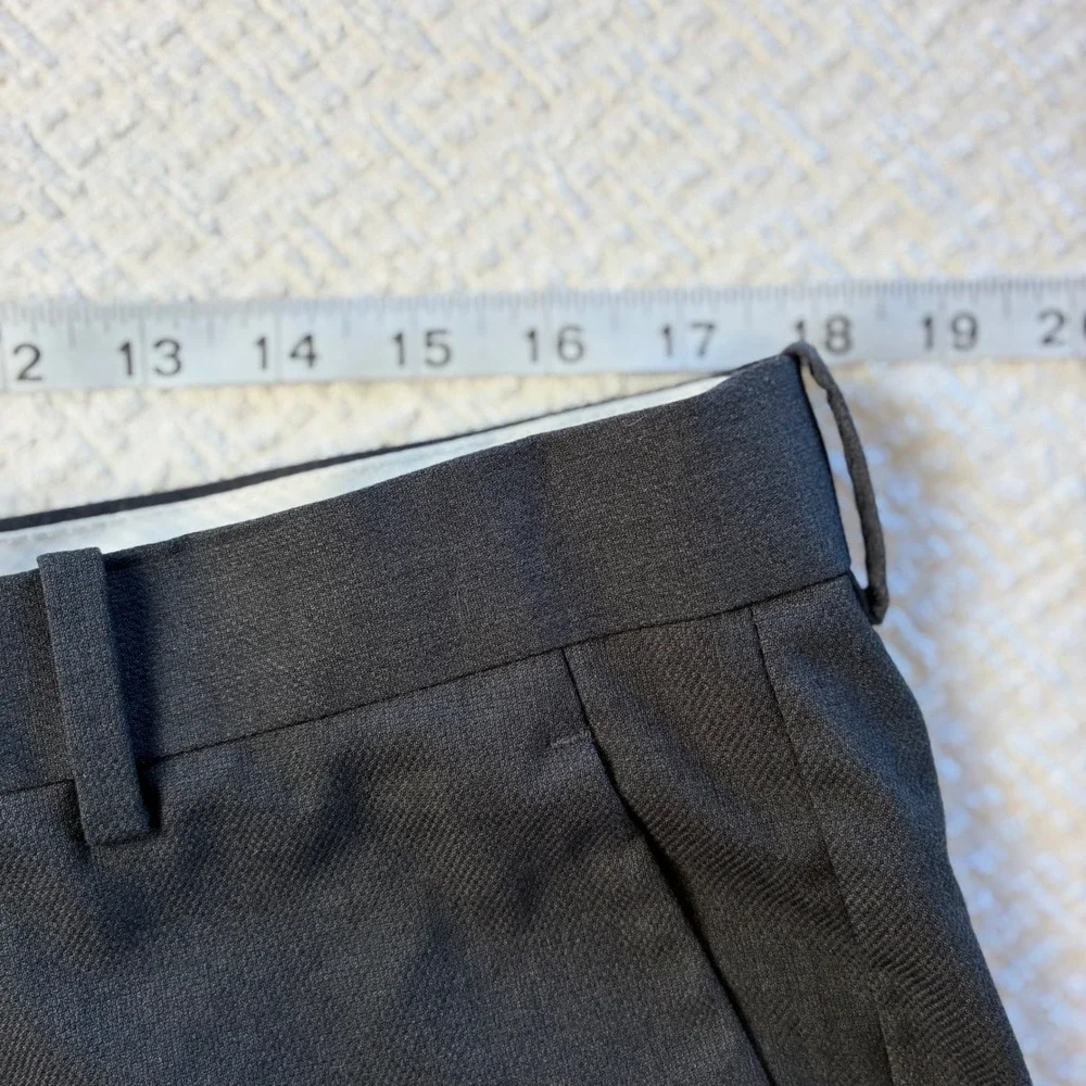 HM Mens 38R Slim Fit Suit Trousers Dark Charcoal Grey Dress Pants Academia